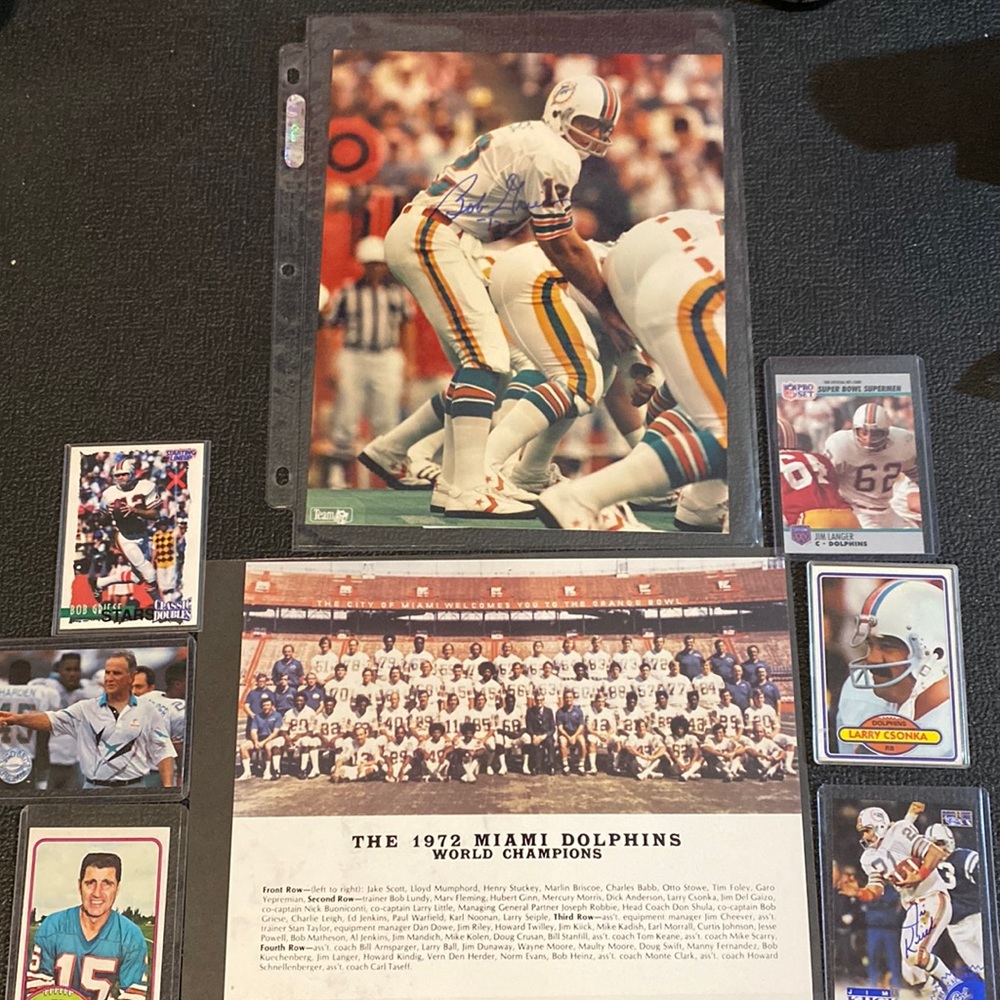 1972 Miami Dolphins package. With autographs of Bob Griese and Jim Kiick.